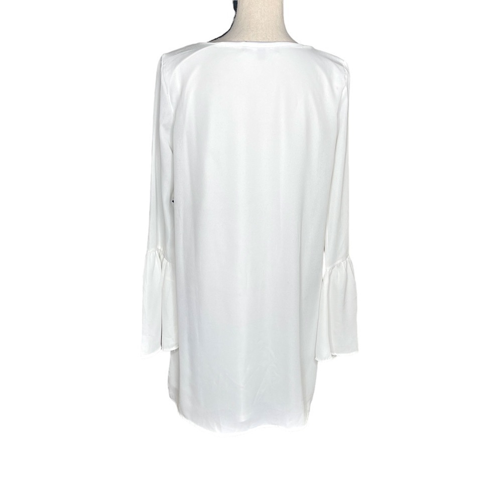 Lulus Guest of Honor White Flounce Sleeve Shift Dress Womens Medium NWT - Picture 5 of 10